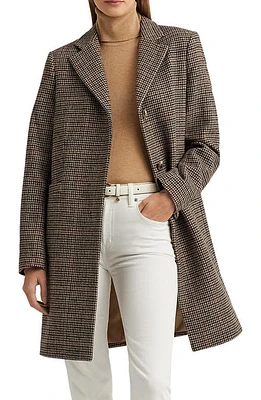 Lauren Ralph Lauren Houndstooth Check Wool Blend Coat in Box Houndstooth at Nordstrom, Size 10