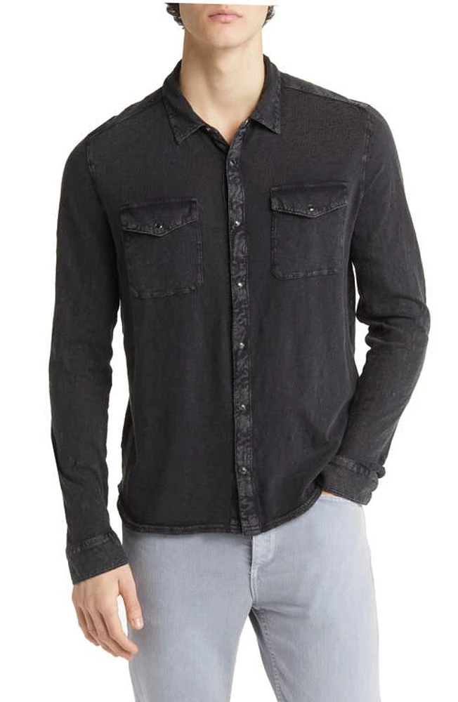 John Varvatos Arvon Cotton Snap-Up Western Shirt at Nordstrom,