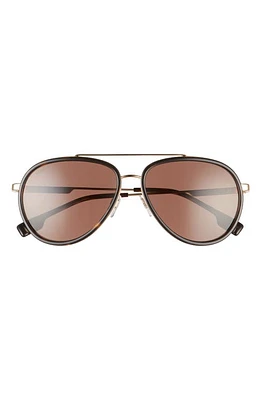 burberry 59mm Aviator Sunglasses in Gold/Dark Brown at Nordstrom