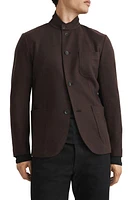 rag & bone Prospect Japanese Wool Cardigan Dark Brown at Nordstrom,