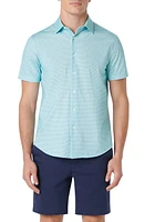 Bugatchi Miles OoohCotton Pin Dot Short Sleeve Button-Up Shirt at Nordstrom,