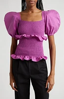 ORIRE Nama Smocked Puff Sleeve Top Orchid Pink at Nordstrom, Us