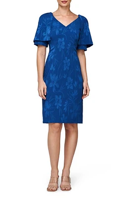 JS Collections Trinity Floral Sheath Dress Blue Quartz at Nordstrom,