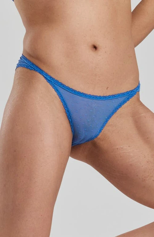 Peachaus Ume Recycled-Lace Mid-Rise Underwear Mountain Blue at Nordstrom,