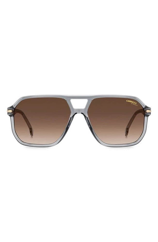 Carrera Eyewear 59mm Rectangular Sunglasses in Grey/Brown Gradient at Nordstrom