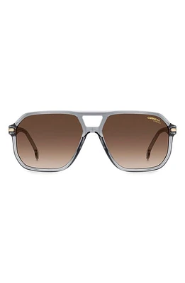 Carrera Eyewear 59mm Rectangular Sunglasses in Grey/Brown Gradient at Nordstrom