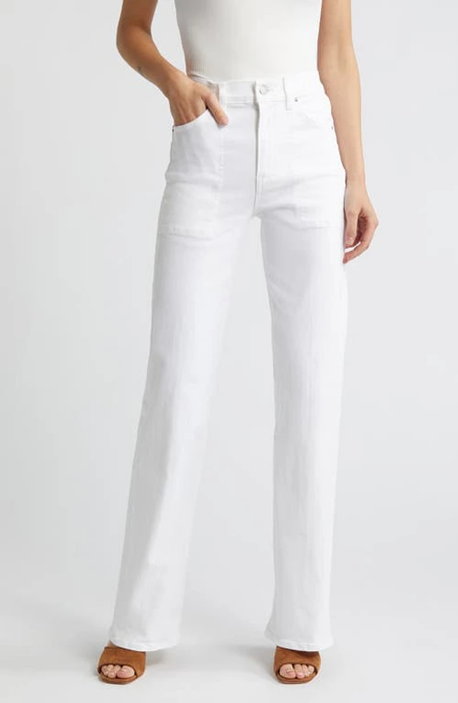 Veronica Beard Crosbie Wide Leg Jeans White at Nordstrom,