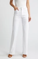 Veronica Beard Crosbie Wide Leg Jeans White at Nordstrom,