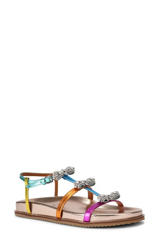 Kurt Geiger London Pierra Micro Bow Ankle Strap Sandal Metallic Multi at Nordstrom,