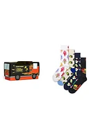 Happy Socks Assorted 3-Pack Food Truck Crew Socks Gift Box in White/Black/Beige at Nordstrom