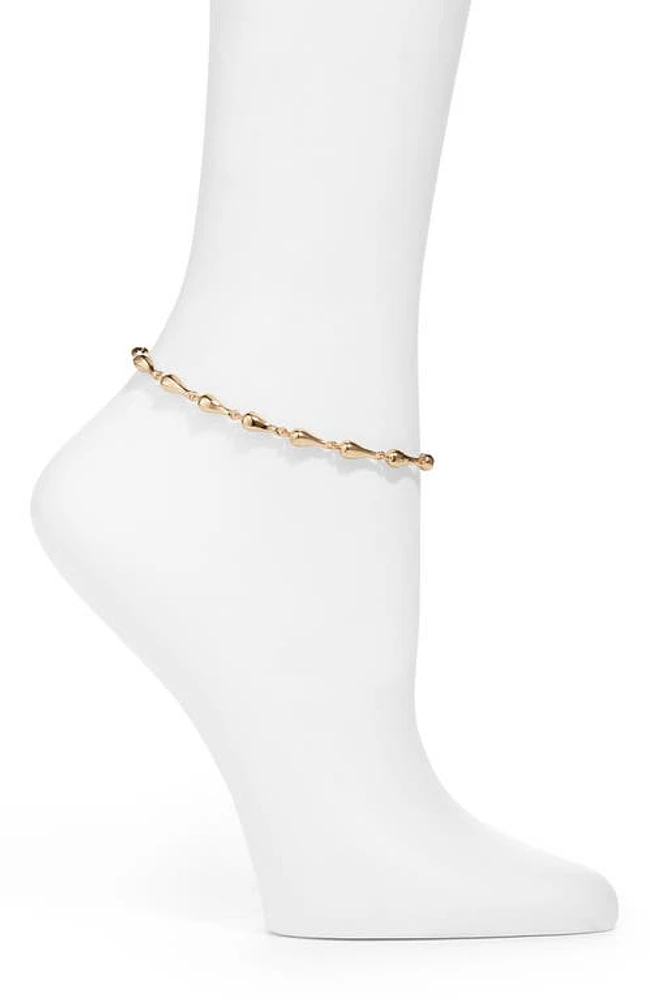 Open Edit Polished Droplet Anklet in Gold at Nordstrom