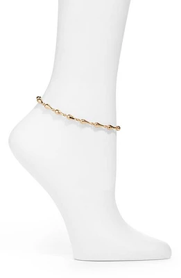 Open Edit Polished Droplet Anklet in Gold at Nordstrom