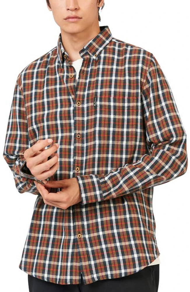 Ben Sherman Herringbone Check Button-Down Shirt Ginger at Nordstrom,