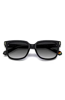 Polaroid 54mm Polarized Rectangular Sunglasses in Black/Gray Polar at Nordstrom