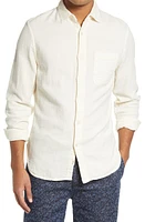 HIROSHI KATO The Ripper Trim Fit Double Gauze Button-Up Shirt Ivory at Nordstrom,