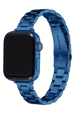 The Posh Tech Sloan Stainless Steel Skinny Apple Watch Bracelet Watchband in Blue at Nordstrom, Size 42Mm