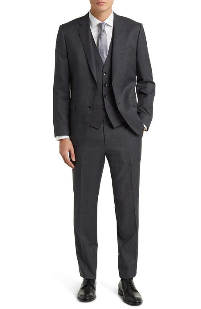 BOSS Huge Wool 3-Piece Suit Medium Grey at Nordstrom,