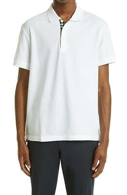 burberry Eddie TB Monogram Motif Cotton Piqué Polo White at Nordstrom,