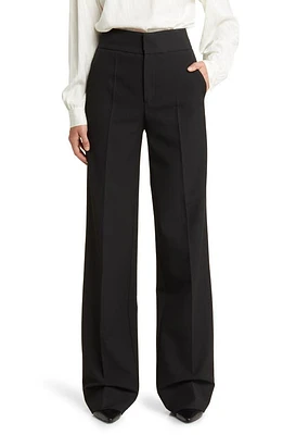 FRAME High Waist Wide Leg Trousers Black at Nordstrom,