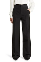 FRAME High Waist Wide Leg Trousers Black at Nordstrom,