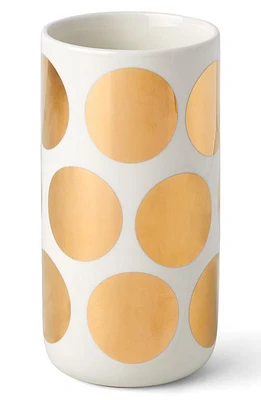 Kate Spade New York On the Dot Porcelain Vase in White Gold at Nordstrom