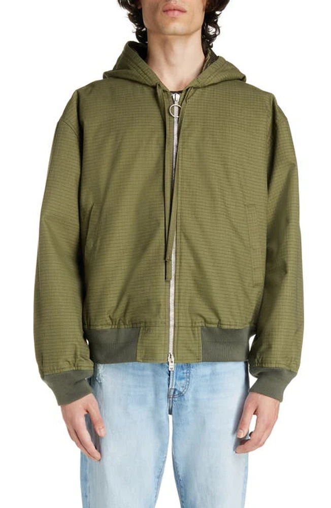 Acne Studios Padded Cotton Ripstop Jacket Olive Green at Nordstrom, Us