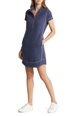 Tommy Bahama Tobago Bay Half Zip Dress in Ocean Deep at Nordstrom, Size X-Large