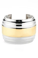 Saint Laurent Wheel Cuff Bracelet in Gold/Palladium at Nordstrom, Size Medium