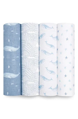 aden + anais 4-Pack Classic Swaddling Cloths in Oceanic Blue at Nordstrom