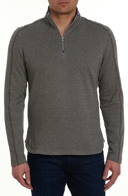 Robert Graham Delage Tweed Jacquard Quarter Zip Pullover at Nordstrom,