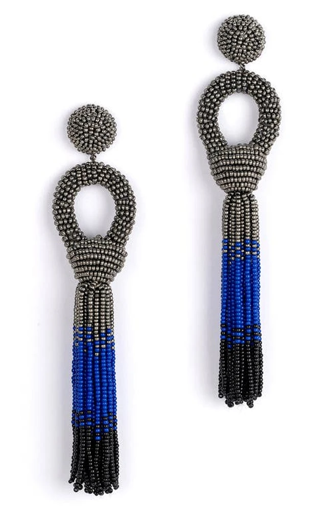 Deepa Gurnani Sanya Beaded Drop Earrings in Cobalt at Nordstrom