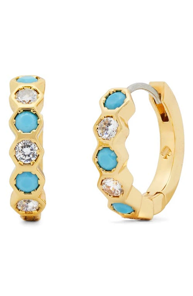 Kate Spade New York hexagon huggie hoop earrings in Blue/Multi at Nordstrom