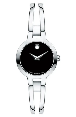 Movado Amorosa Bangle Watch, 24mm in Silver/Black/Silver at Nordstrom