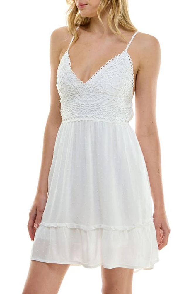 Speechless Ruffle Hem Sleeveless Minidress Ivory Jm at Nordstrom,