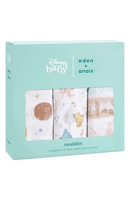 aden + anais 3-Pack Classic Swaddling Cloths in Winnie In The Woods at Nordstrom