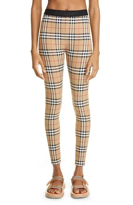 burberry Women's Belvoir Vintage Check Jersey Leggings Archive Beige Ip Chk at Nordstrom,