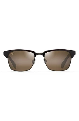 Maui Jim Kawika 54mm PolarizedPlus2 Rectangular Sunglasses in Tortoise/Gold at Nordstrom