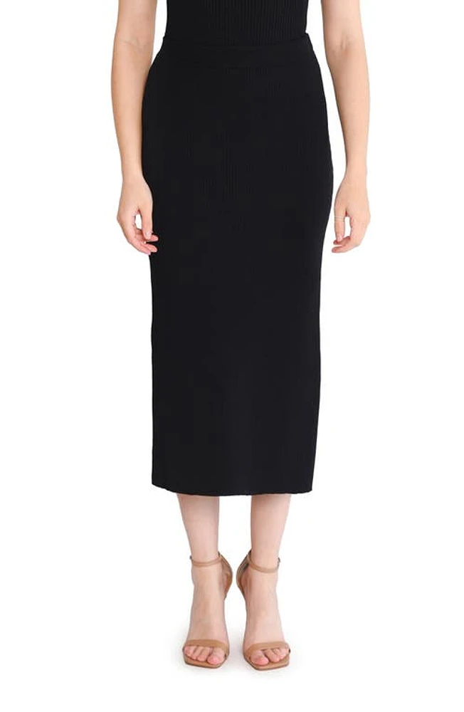 WAYF Elody Rib Knit Midi Skirt at Nordstrom,