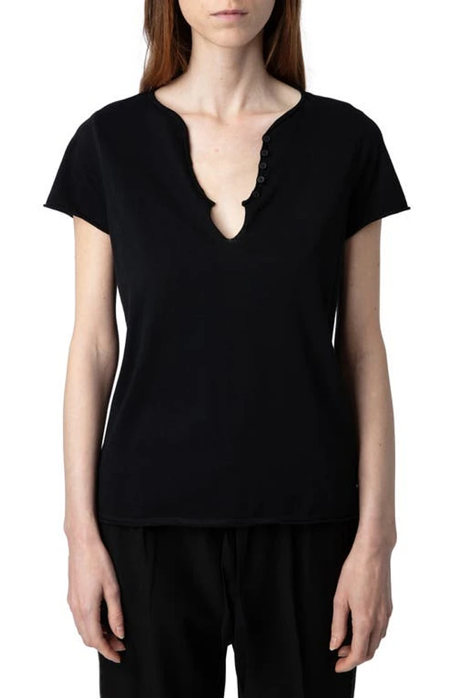 Zadig & Voltaire Tuni Wings Strass Embellished Keyhole Cotton Graphic T-Shirt at Nordstrom,