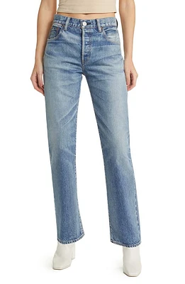 MOUSSY Graceland Ankle Straight Leg Jeans Light Blue at Nordstrom,