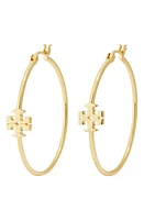 Tory Burch Eleanor Hoop Earrings in Tory Gold at Nordstrom