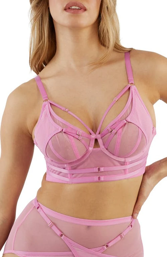 Playful Promises Eddie Crossover Underwire Bra Pink at Nordstrom,