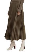 MANGO Camila Pleated Skirt Green at Nordstrom,