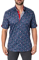 Maceoo Galileo Markers Blue Short Sleeve Button-Up Shirt at Nordstrom,