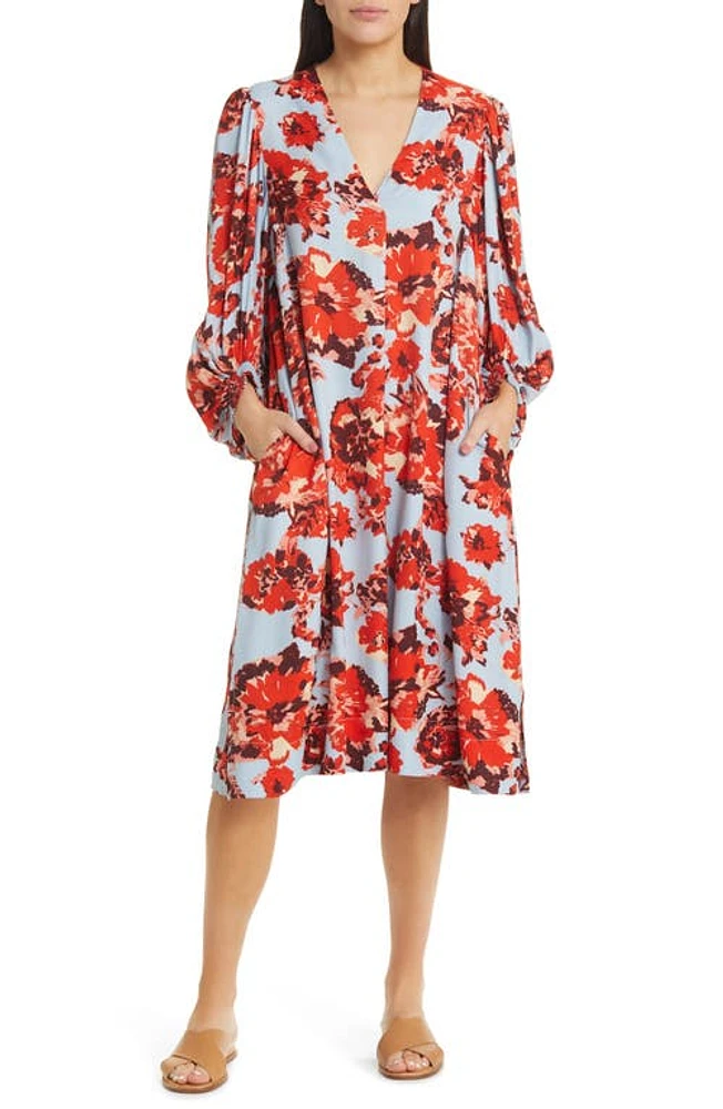 Masai Copenhagen Nalo Floral Long Sleeve Dress Orange. com at Nordstrom,