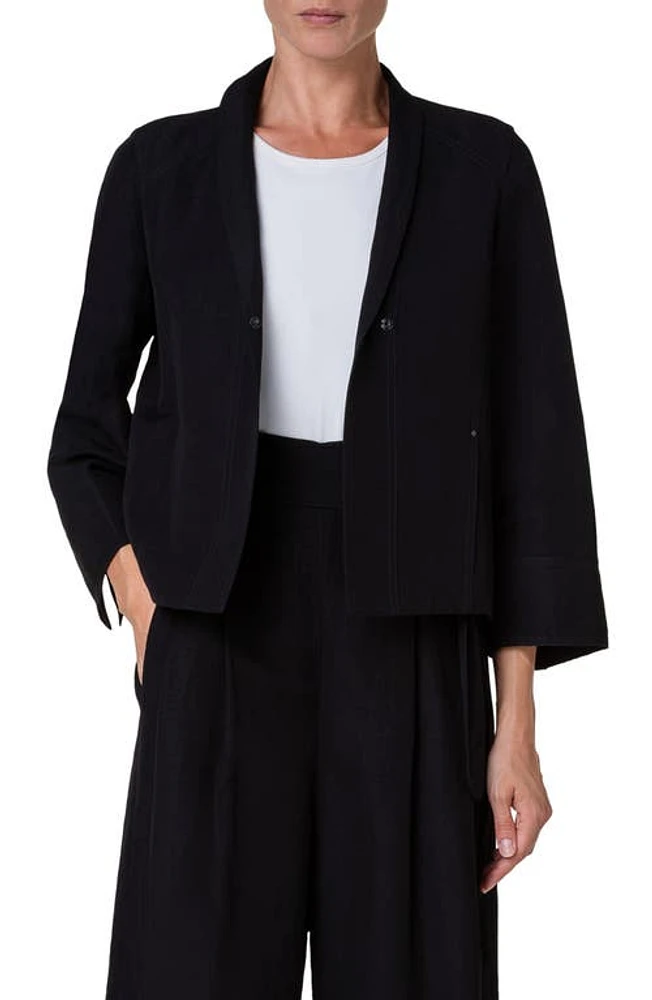 Akris punto Boxy Shawl Collar Jacket Black at Nordstrom,