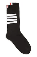 Thom Browne Stripe Crew Socks in Black at Nordstrom