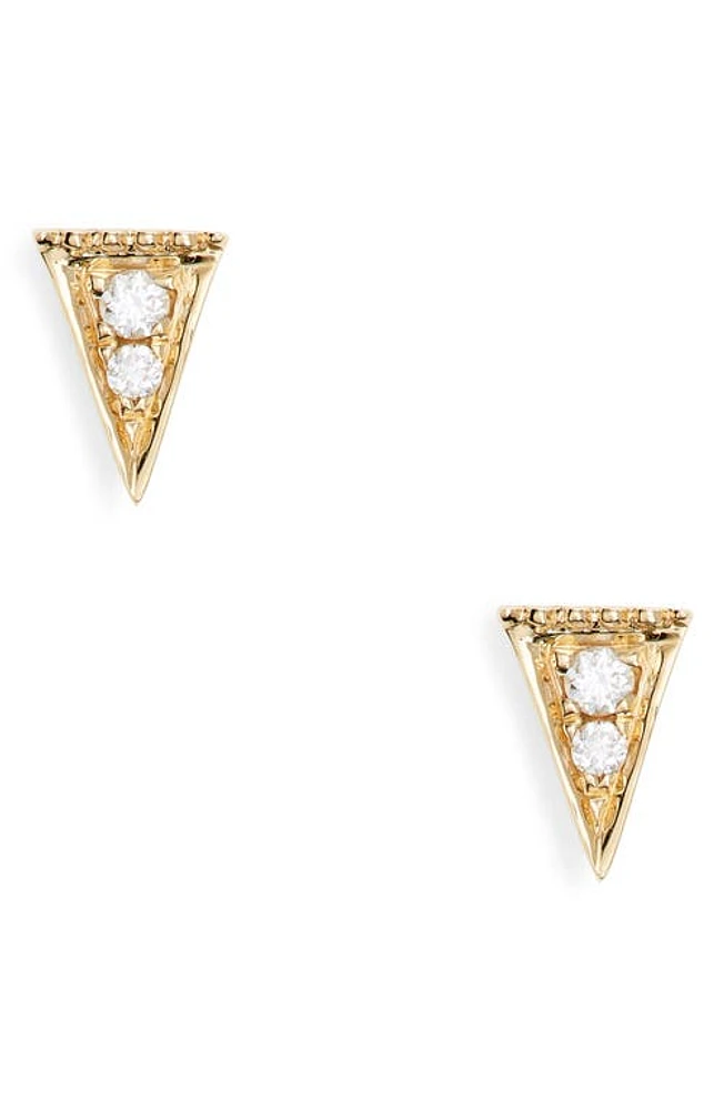 Dana Rebecca Designs Emily Sarah Sharp Diamond Triangle Stud Earrings in Yellow Gold at Nordstrom