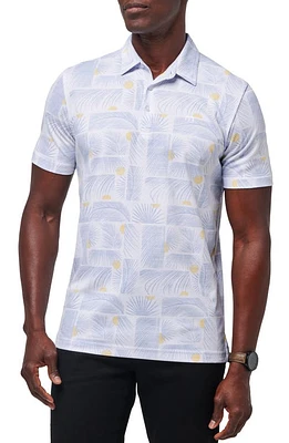 TravisMathew Sun Guilt Leaf Print Piqué Polo White at Nordstrom,