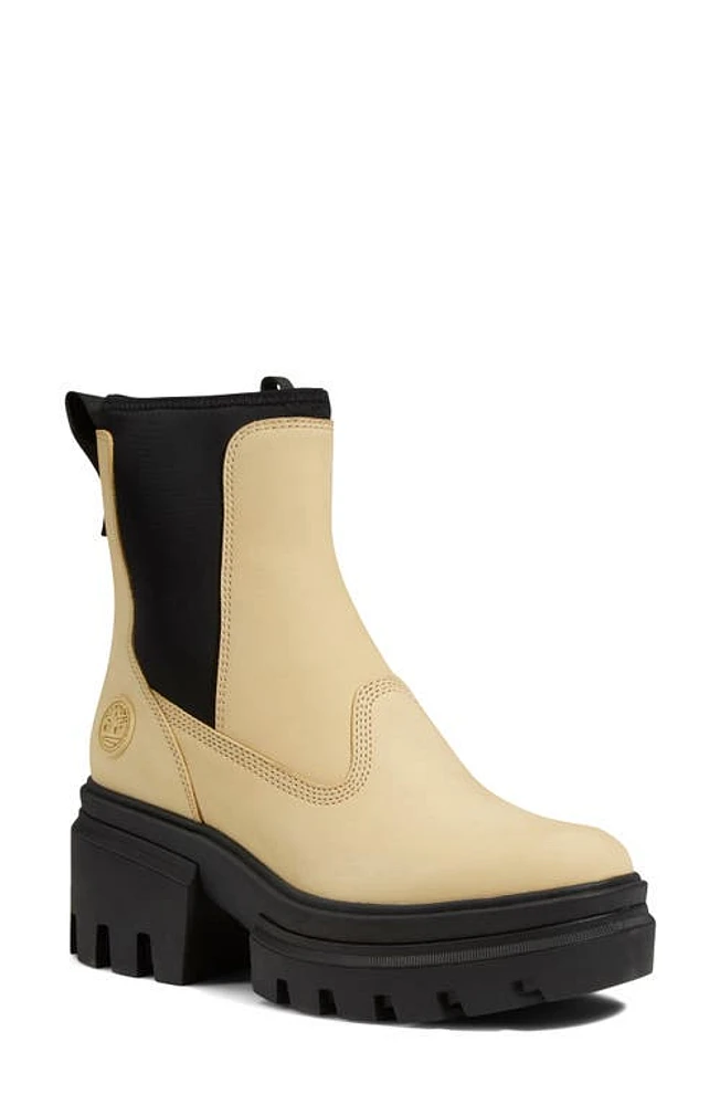 Timberland Everleigh Platform Chelsea Boot Light Yellow Nubuck at Nordstrom,